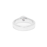 Silver Signet ring with a small gemstone on a white background