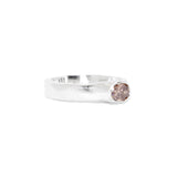 Silver ring with a oval zircon o