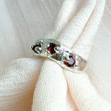 Red Sapphire Silver Ring