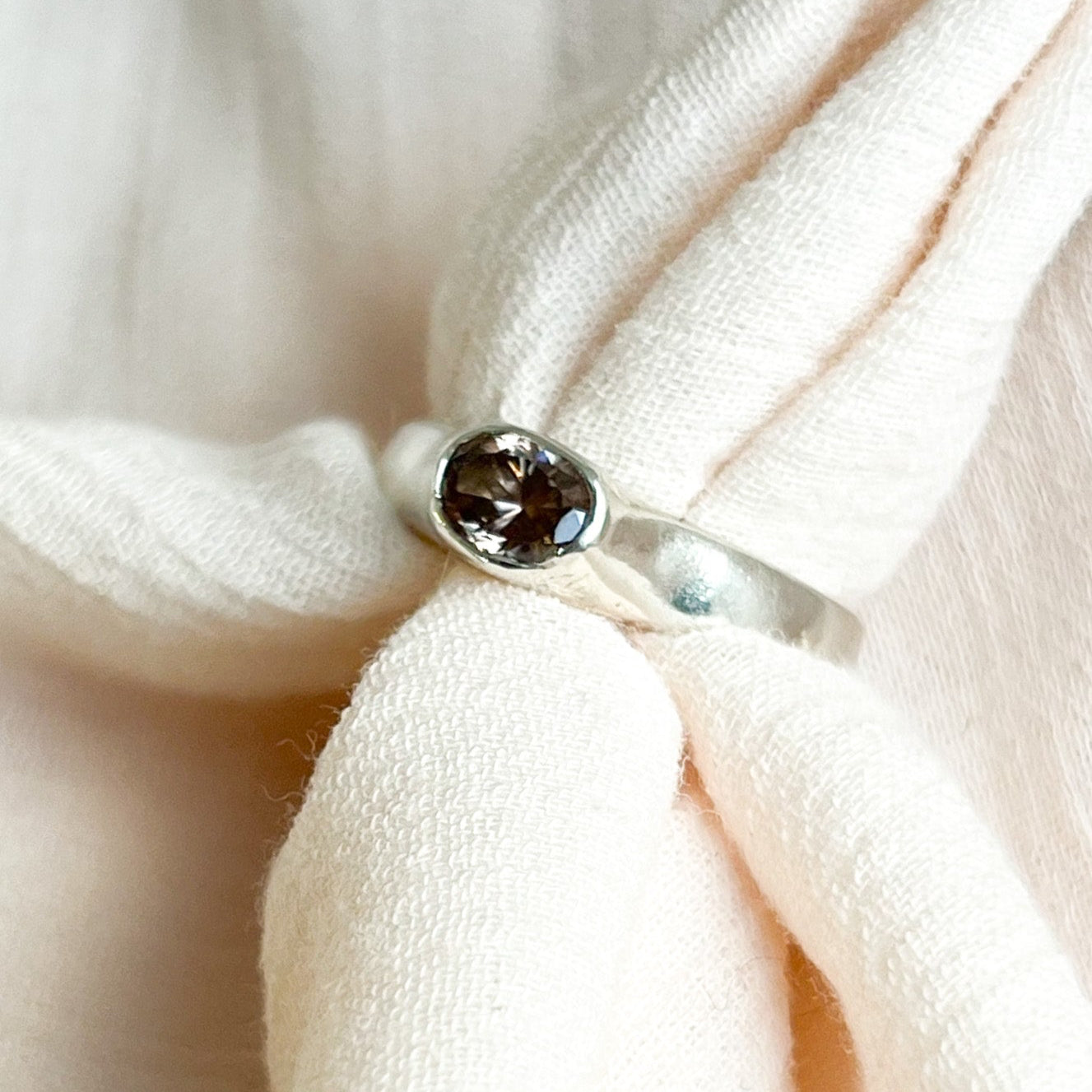 Australian Zircon Silver Ring