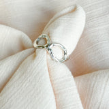 Sterling Silver Molten Criss Cross Ring