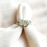 Window Quartz with Yellow Sapphire Silver Ring