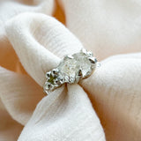 Window Quartz with Yellow Sapphire Silver Ring