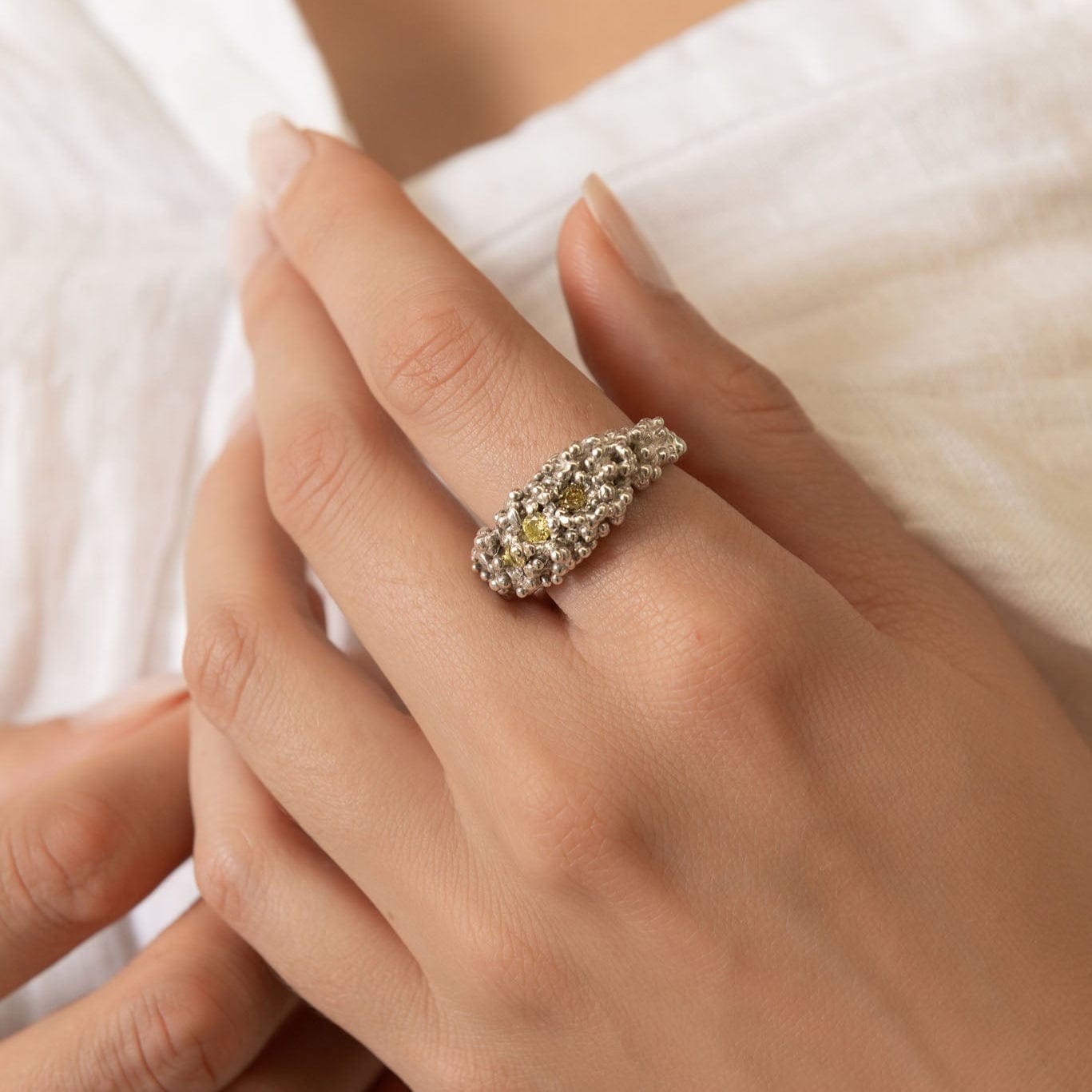 Fleurir Grande Yellow sapphire By Eileen