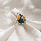 Bold Oyster Tear Drop Turquoise Ring