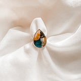 Bold Oyster Tear Drop Turquoise Ring