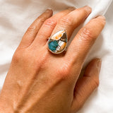 Bold Oyster Tear Drop Turquoise Ring