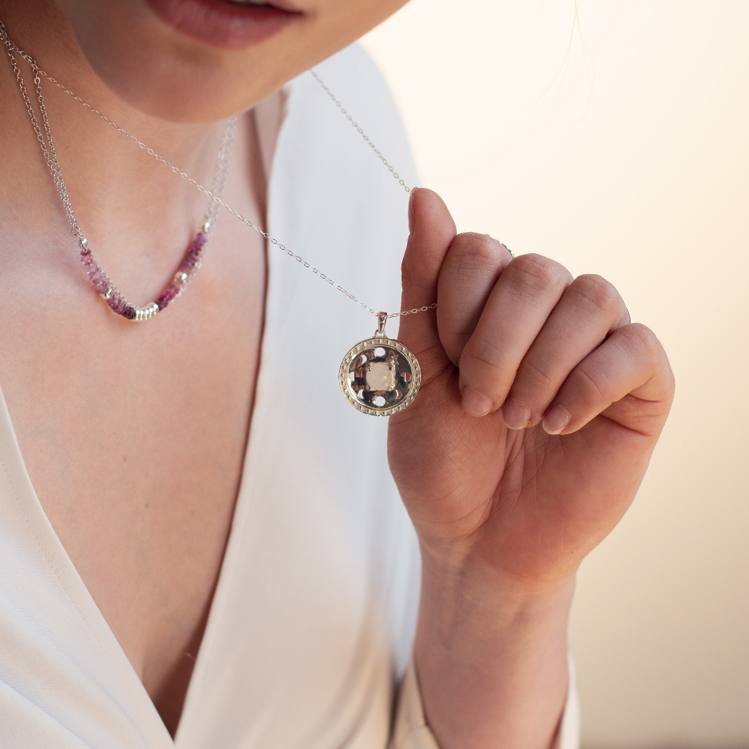 New Beginnings Necklace- Moonstone- Sterling Silver Necklace- By Eileen