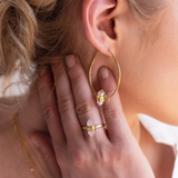 Purity Ring- Rose Quartz & White Topaz- 18K Gold Vermeil Necklace- By Eileen