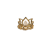 Enlightened Lotus Ring- Moonstone- 18K Gold Vermeil Necklace- By Eileen