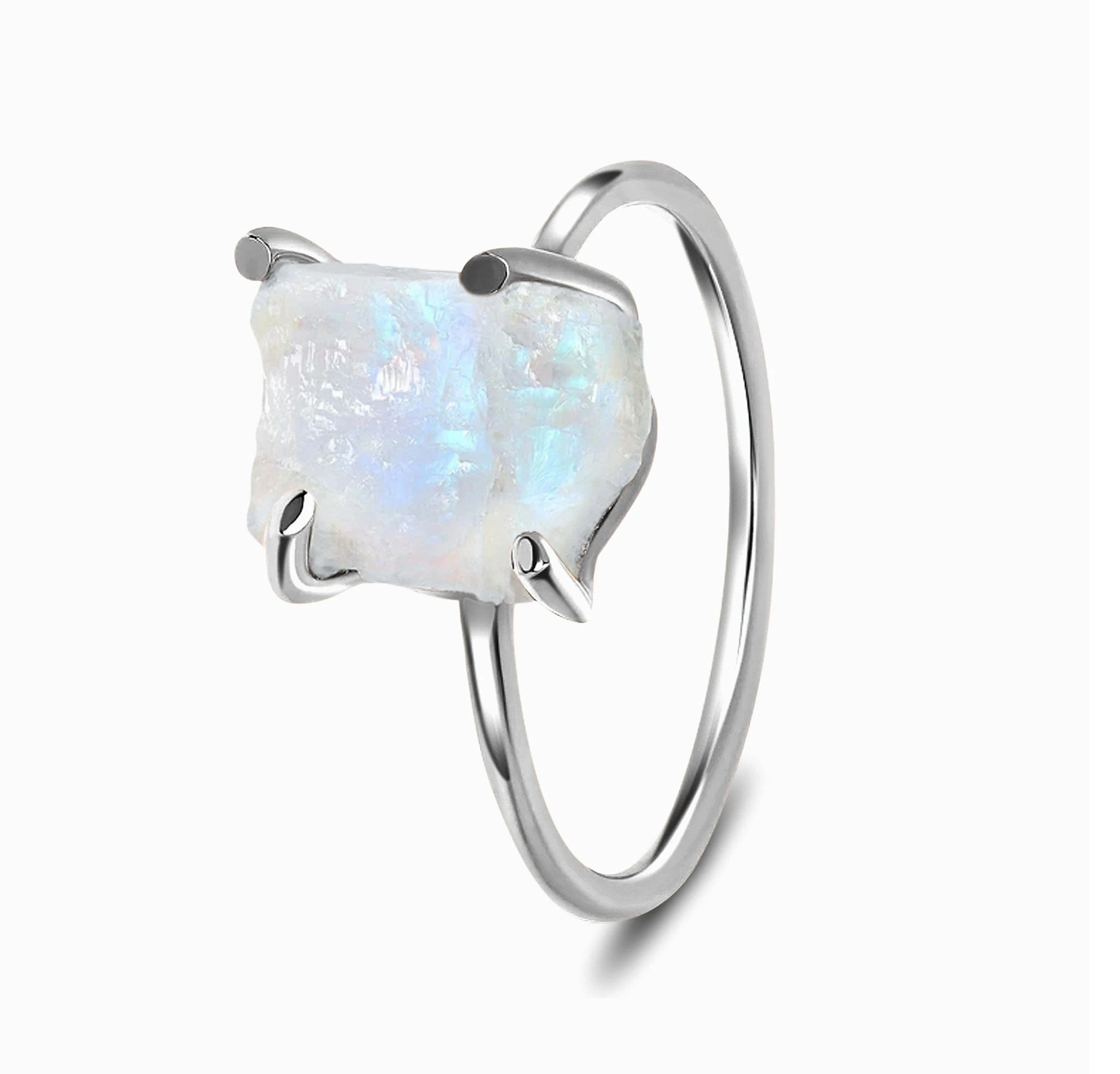 Raw Moonstone Ring Sterling Silver Rings- By Eileen