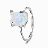 Raw Moonstone Ring Sterling Silver Rings- By Eileen