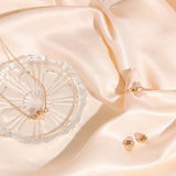 Purity Ear Studs- Rose Quartz & White Topaz- 18K Gold Vermeil