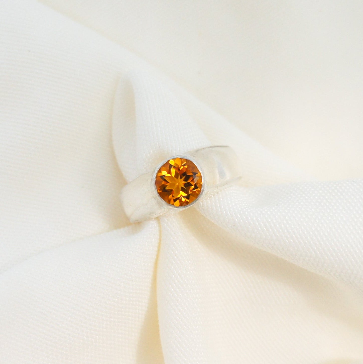 Close-up of a citrine ring