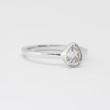 White Gold Pear-Cut Moissanite Ring