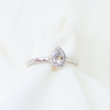 White Gold Pear-Cut Moissanite Ring