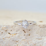 White Gold Pear-Cut Moissanite Ring