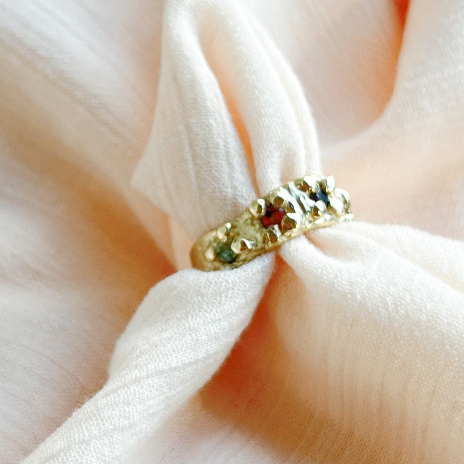 Multi coloured Sapphire Gold Ring