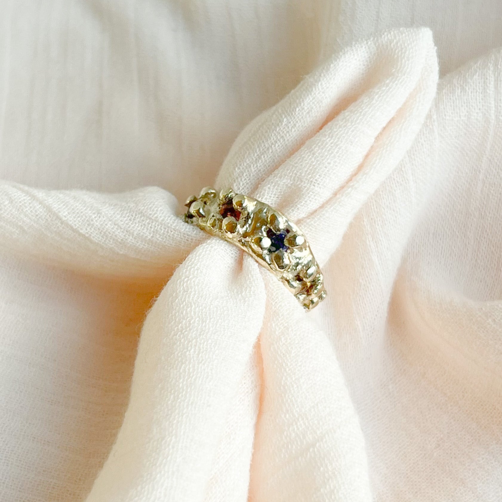 Multi coloured Sapphire Gold Ring