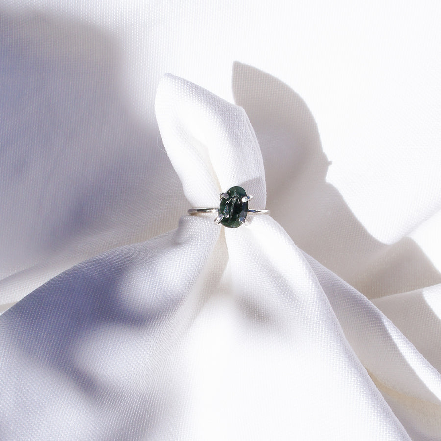 Dark Green Tourmaline Ring - Size N½