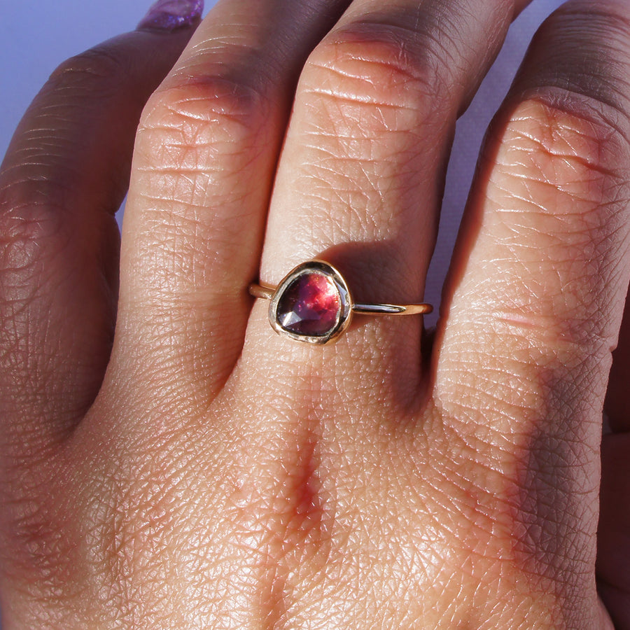 Deep Pink Tourmaline Ring - Size M