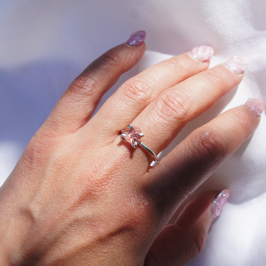 Pink Tourmaline Ring - Size N