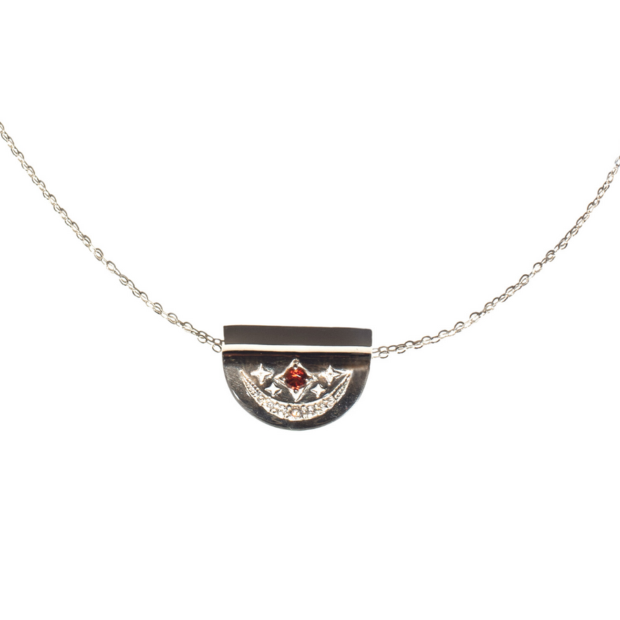 You Are Magic Necklace- Garnet- Sterling Silver