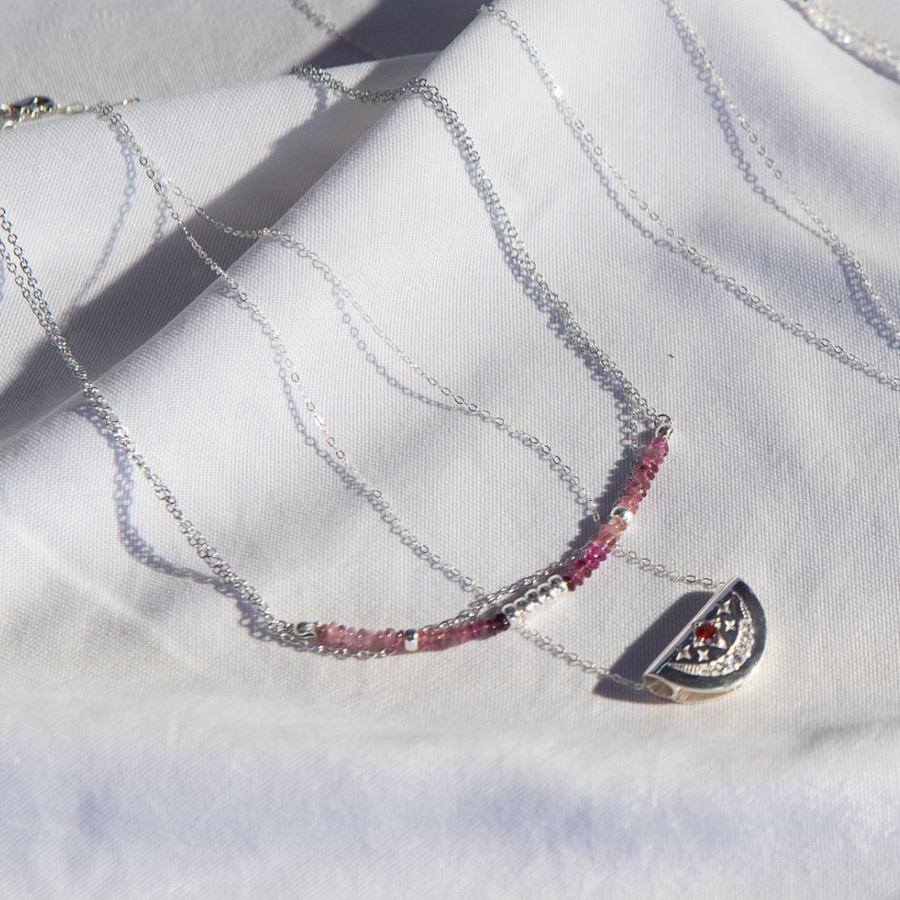 You Are Magic Necklace- Garnet- Sterling Silver Necklace- By Eileen