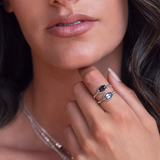 I Am Protected Ring- Blue Topaz- Sterling Silver Necklace- By Eileen