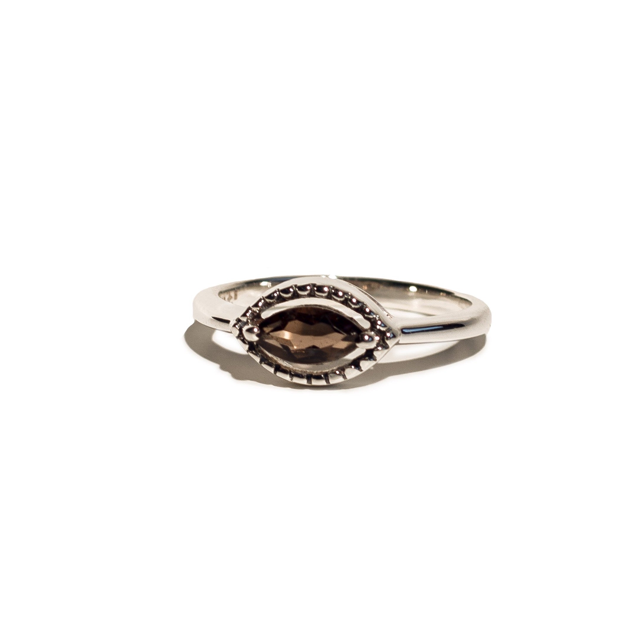 I Am Protected Ring- Smoky Quartz- Sterling Silver Necklace- By Eileen