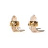 Purity Ear Studs- Rose Quartz & White Topaz- 18K Gold Vermeil Bracelets- By Eileen